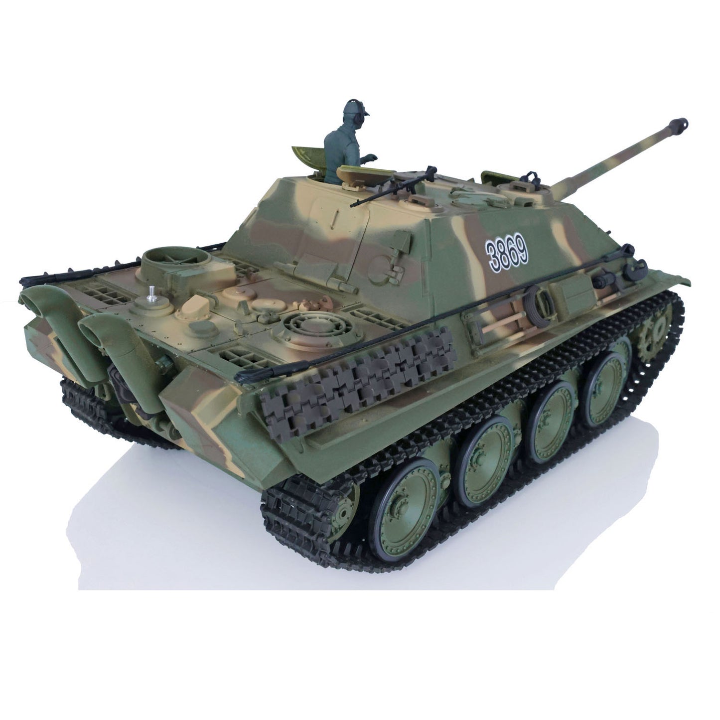 Henglong 1/16 7.0 Plastic Jadpanther 3869 RTR RC Tank FPV Infrared Combating System BB Shooting Smoke Unit Steel Gearbox Metal Barrel