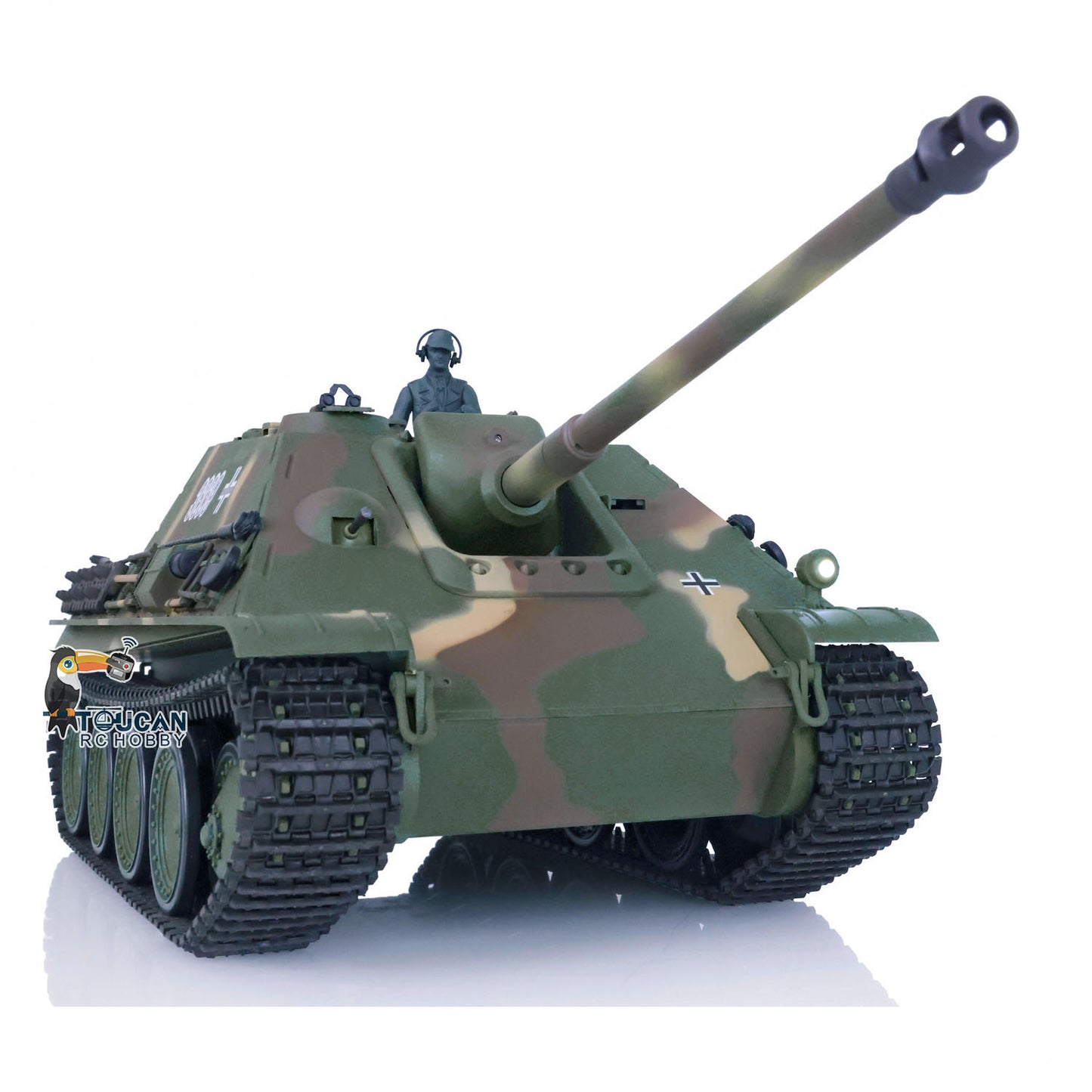 US Warehouse 2.4Ghz Heng Long 1/16 Scale 7.0 Plastic Ver German Jadpanther RC Tank Smoke BB Shooting IR Sound RTR Model 3869