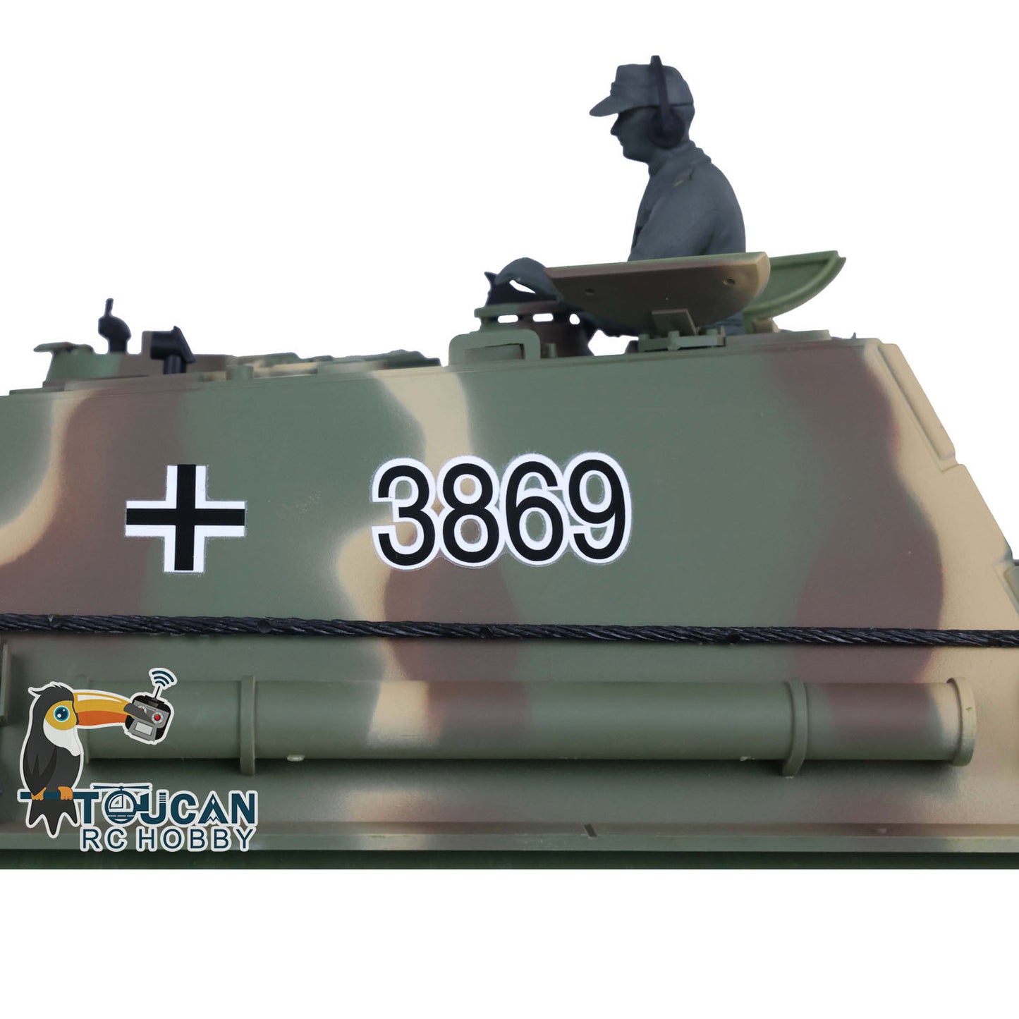 Henglong 1/16 TK7.0 Remote Control Jadpanther German Tank 3869 RTR RC Tank w/ FPV Metal Road Wheel Tracks Sound Effect BB Shooting