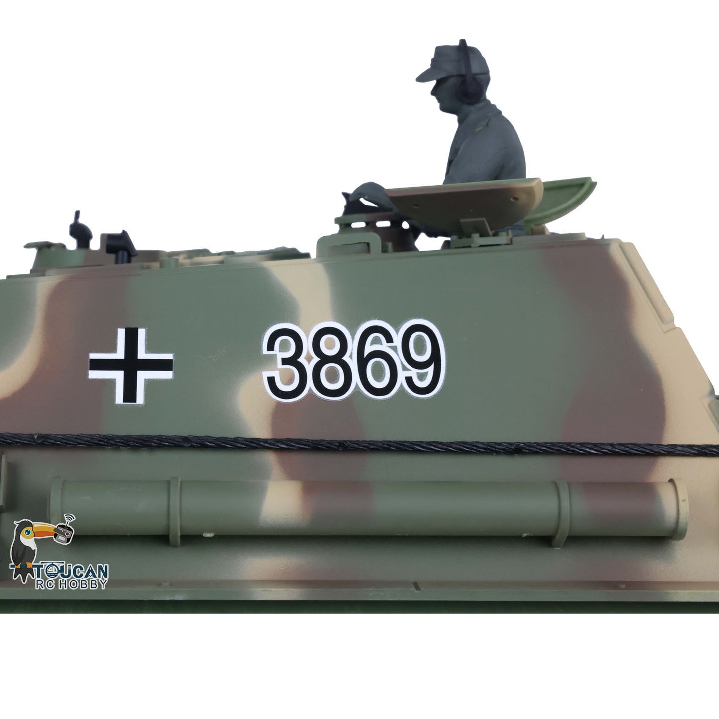 Henglong 1/16 Upgraded 3869 7.0 German Tank Model Jadpanther w/ FPV Camera Metal Tracks Idler Sprocket Wheels BB Shooting Engine Sound