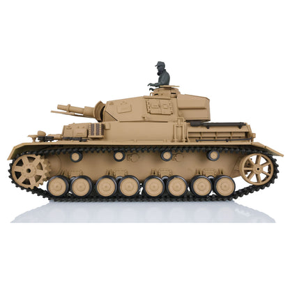 US Warehouse 2.4G Henglong 1/16 7.0 Plastic 3858 German Panzer IV F RTR RC Tank Model Smoke BB IR Sound Light Metal Barrel