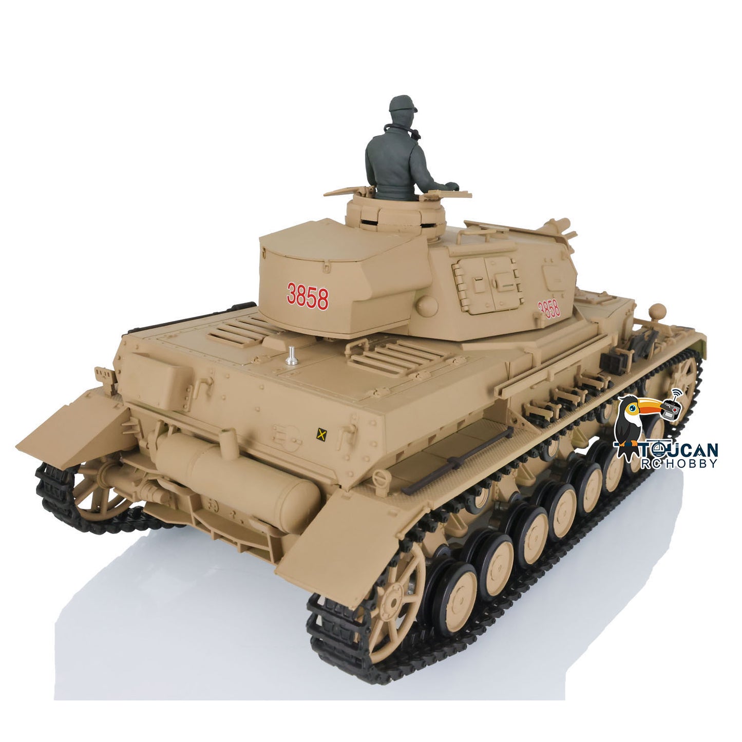 2.4G Henglong 1/16 7.0 Plastic Panzer IV F2 F 3858 3859 RTR RC Tank Model Infrared System 360 Degree Turret BB Unit Smoke Lights 2Sounds