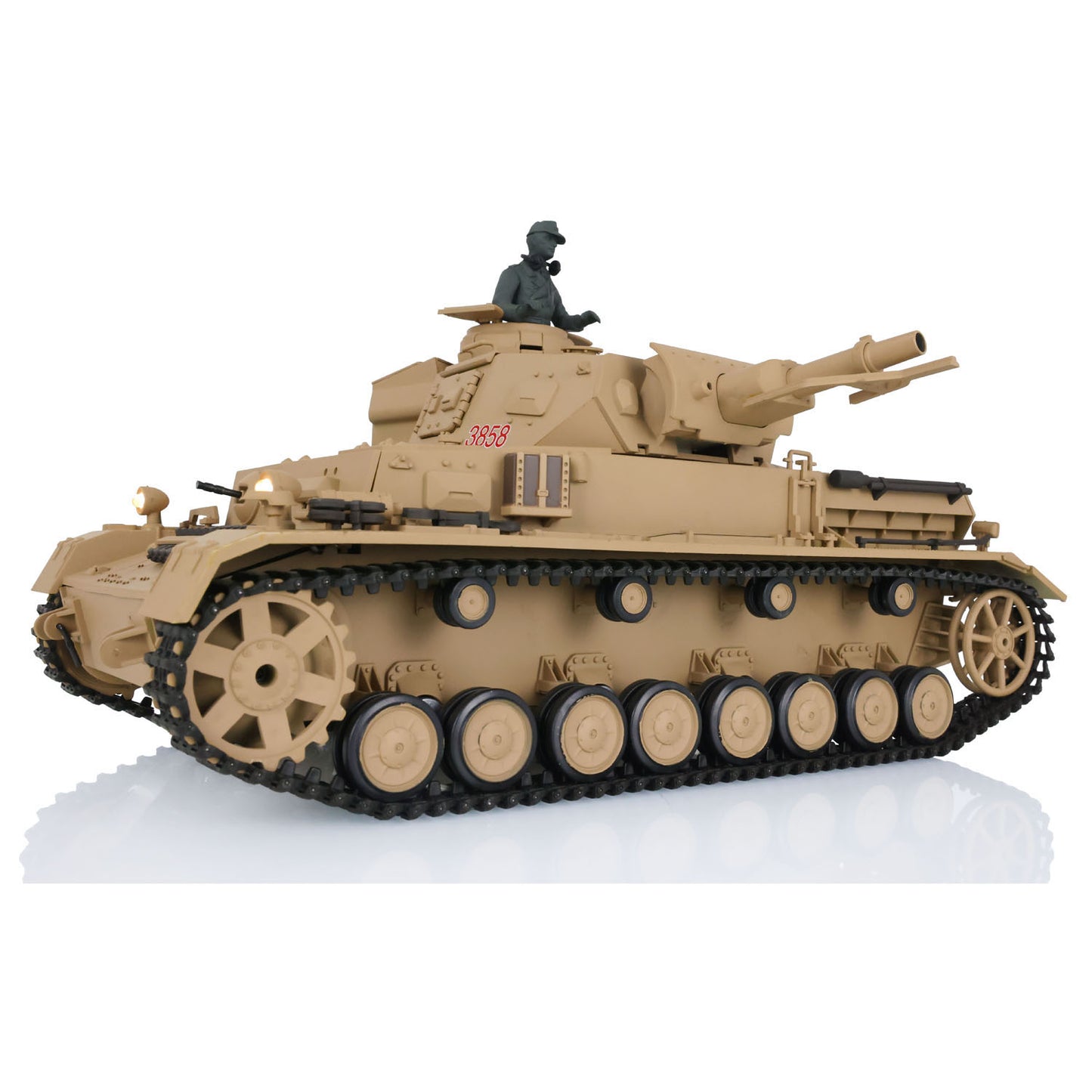 US Warehouse 2.4G Henglong 1/16 7.0 Plastic 3858 German Panzer IV F RTR RC Tank Model Smoke BB IR Sound Light Metal Barrel