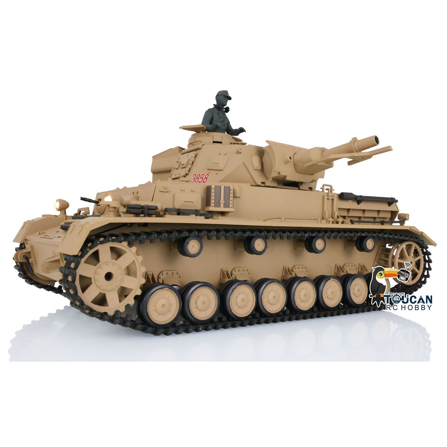 2.4G Henglong 1/16 TK7.0 RC Tank Panzer IV F Remote Control Tank 3858 w/ 360 Degrees Rotating Turret FPV Camera BB Shooting