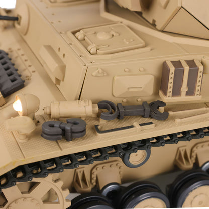 US Warehouse 2.4G Henglong 1/16 7.0 Plastic 3858 German Panzer IV F RTR RC Tank Model Smoke BB IR Sound Light Metal Barrel