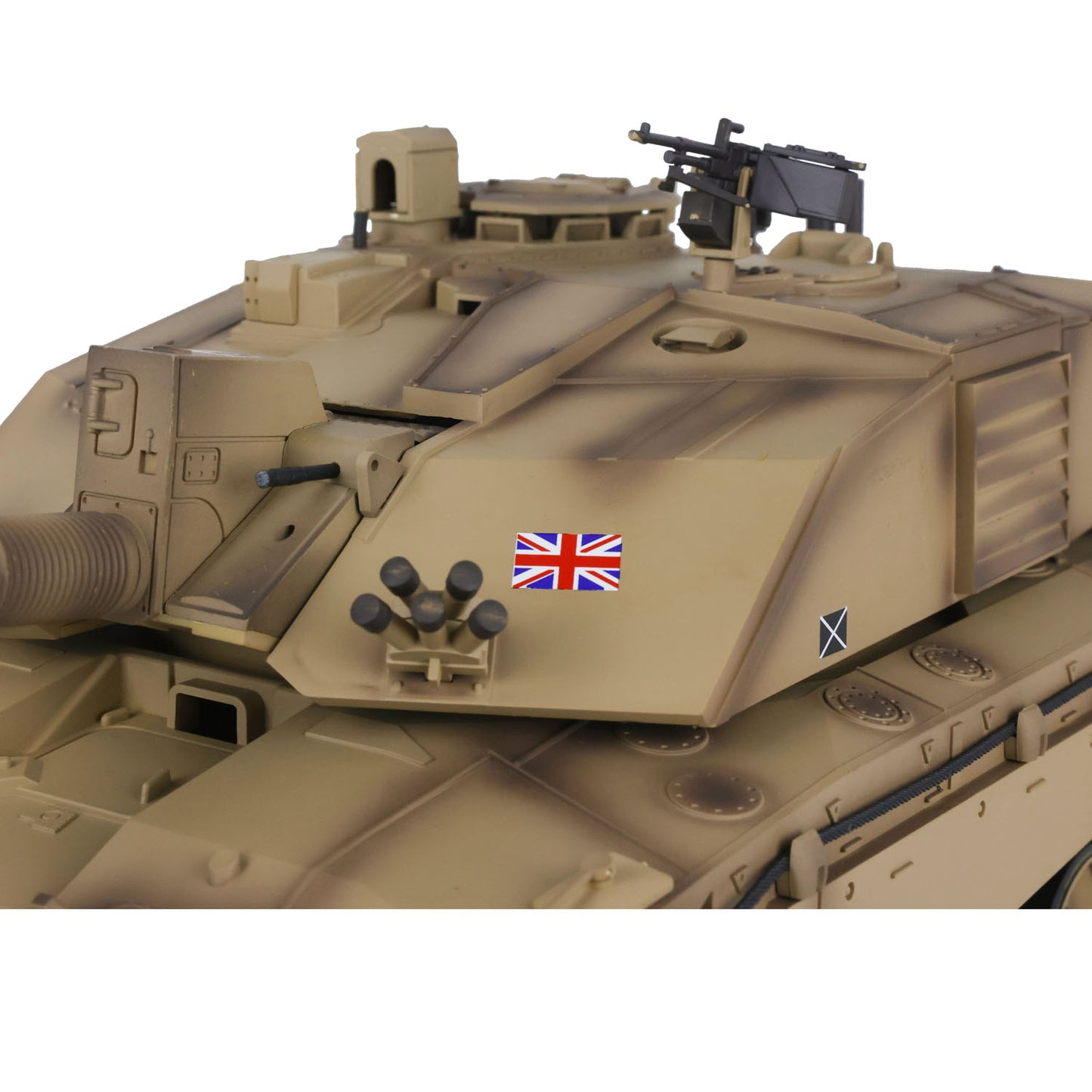 Henglong 1/16 7.0 Upgraded Challenger II 3908 RTR RC Tank 360 Degree Turret BB IR Smoke Sound Light Metal Drive Idler Wheels