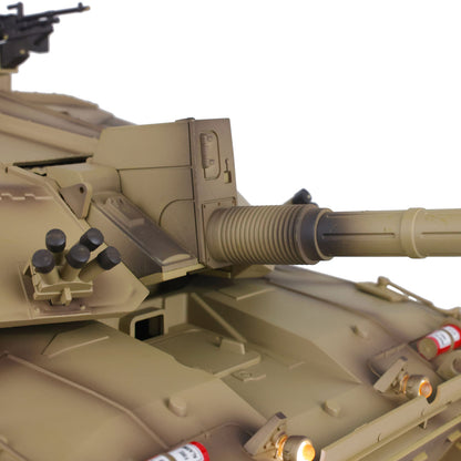 Henglong 1/16 7.0 Upgraded Challenger II 3908 RTR RC Tank 360 Degree Turret BB IR Smoke Sound Light Metal Drive Idler Wheels