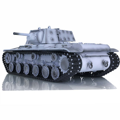 2.4G Henglong 1/16 7.0 Upgraded Soviet KV-1 3878 RTR RC Tank BB IR Light Sound Smoke 340 Degree Turret Metal Drive Idler Wheels Tracks Gearbox