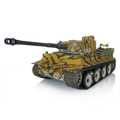 German Tiger I RC Tank 1/16 Heng Long Upgrade 7.0 FPV 3818 Metal Tracks Sprocket Wheels Barrel Recoil Manual Spray Tanks Infrared Combating System