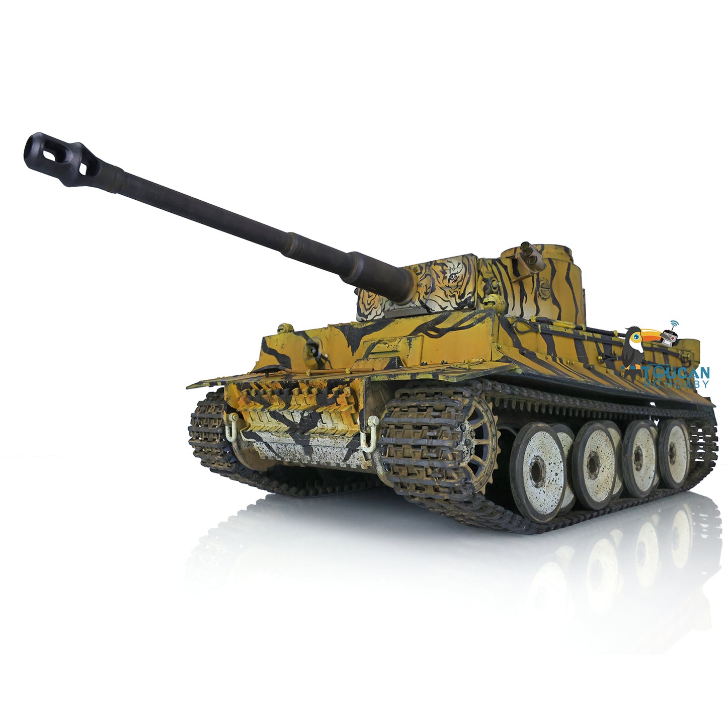 German Tiger I RC Tank 1/16 Heng Long Upgrade 7.0 FPV 3818 Metal Tracks Sprocket Wheels Barrel Recoil Manual Spray Tanks Infrared Combating System