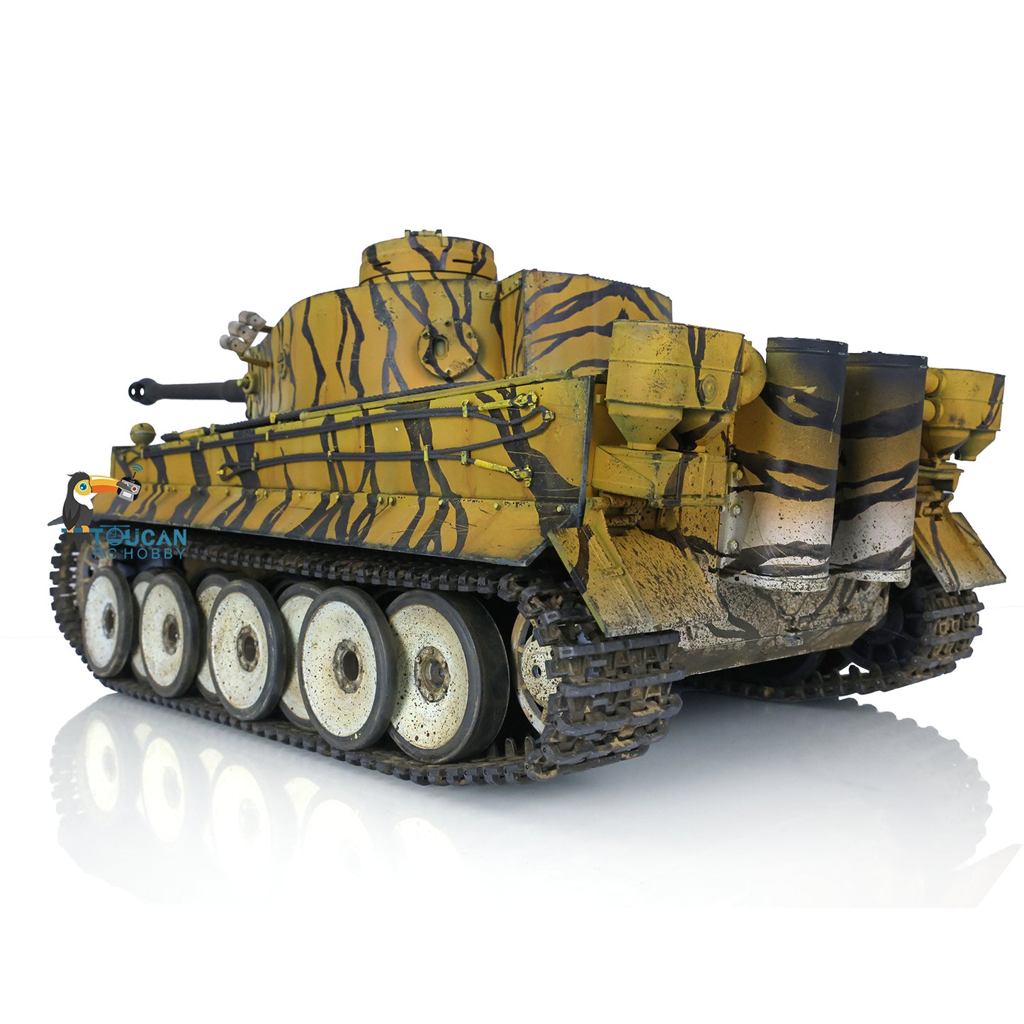 German Tiger I RC Tank 1/16 Heng Long Upgrade 7.0 FPV 3818 Metal Tracks Sprocket Wheels Barrel Recoil Manual Spray Tanks Infrared Combating System