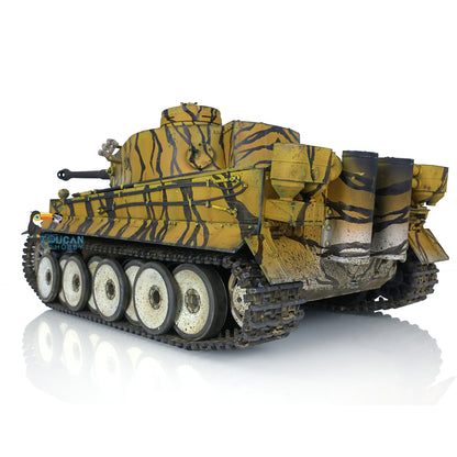 German Tiger I RC Tank 1/16 Heng Long Upgrade 7.0 FPV 3818 Metal Tracks Sprocket Wheels Barrel Recoil Manual Spray Tanks Infrared Combating System