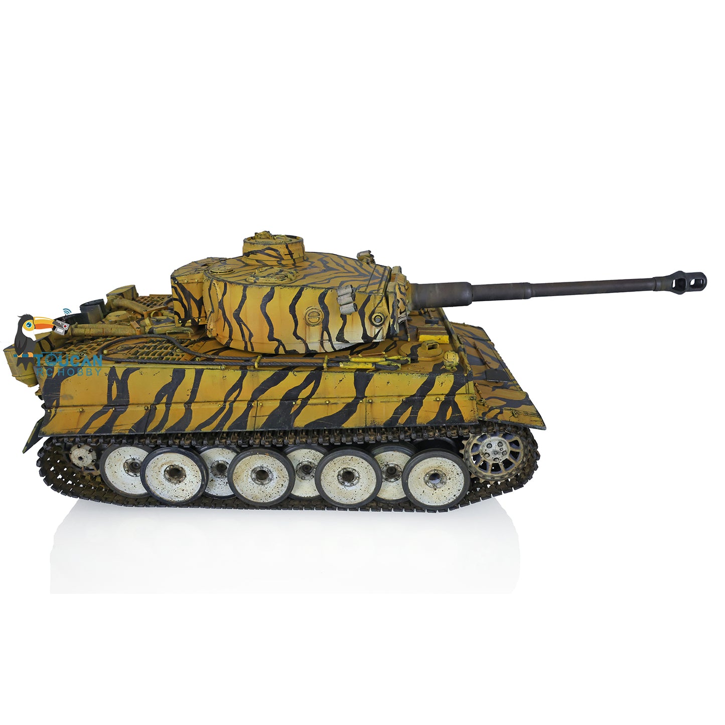 German Tiger I RC Tank 1/16 Heng Long Upgrade 7.0 FPV 3818 Metal Tracks Sprocket Wheels Barrel Recoil Manual Spray Tanks Infrared Combating System