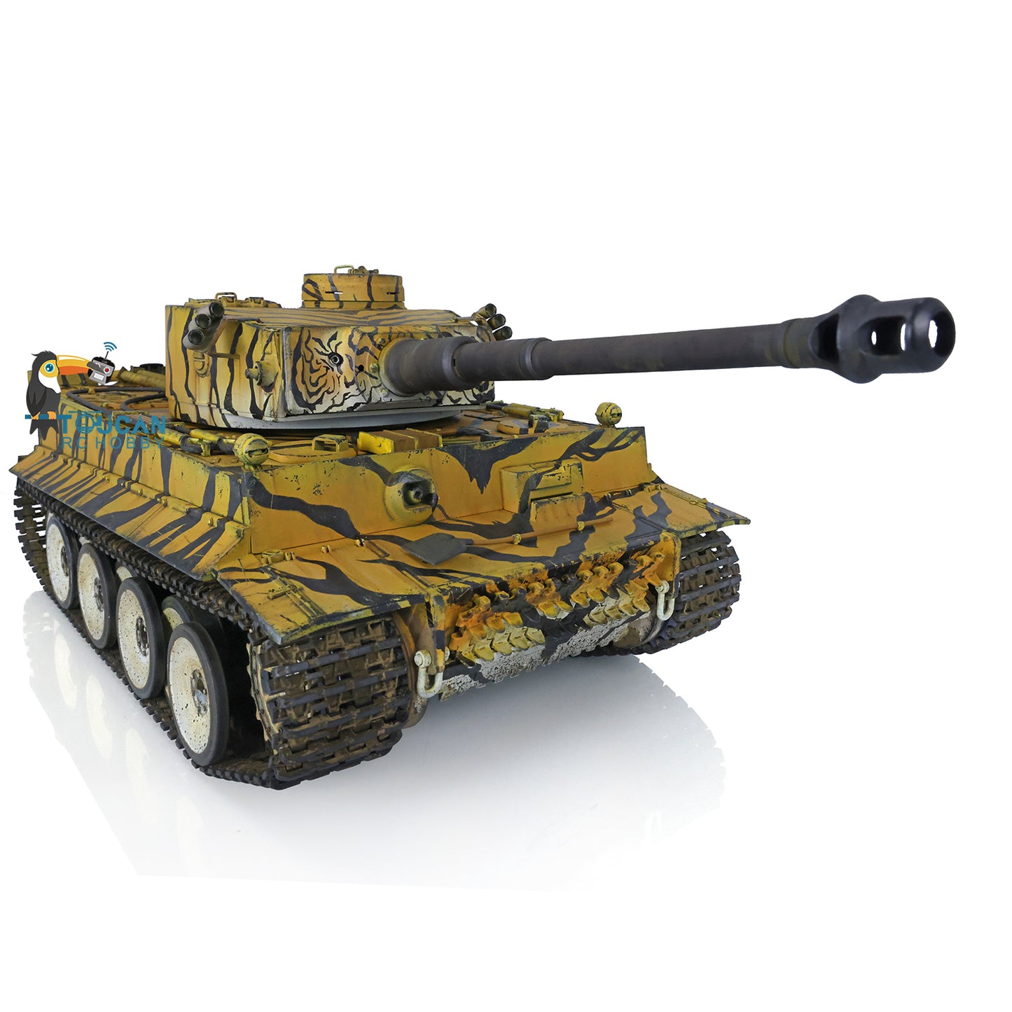 1/16 Henglong 7.0 3818 Tiger I RTR RC Tank FPV 360 Degree Turret Barrel Recoil Smoke Metal Tracks Road Drive Idler Wheels Hand Spray Painting Color