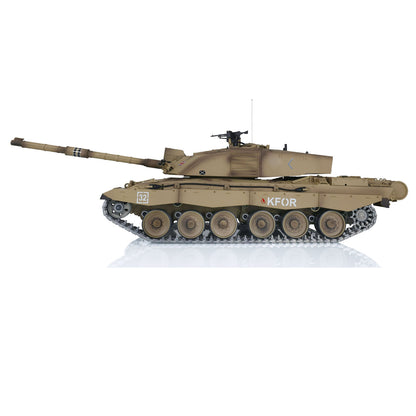 Henglong 1/16 7.0 Upgraded Challenger II 3908 RTR RC Tank 360 Degree Turret BB IR Smoke Sound Light Metal Drive Idler Wheels