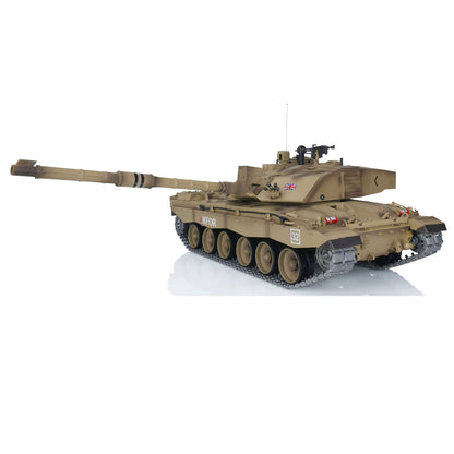 Henglong 1/16 7.0 Upgraded Challenger II 3908 RTR RC Tank 360 Degree Turret BB IR Smoke Sound Light Metal Drive Idler Wheels
