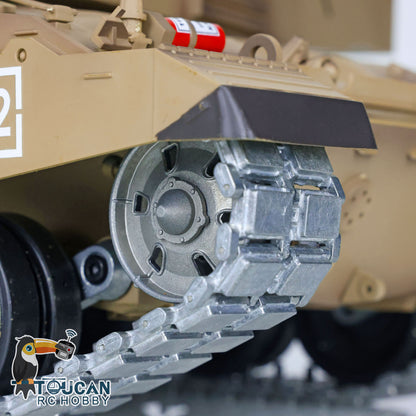 Henglong 1/16 7.0 Upgraded Challenger II RC Tank 3908 Metal Tracks W/ Rubbers 360 Degree Turret Rotation Infrared Combating System