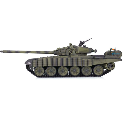 Heng Long 1/16 TK7.0 Plastic Soviet T72 RTR RC Tank 3939 with Steel Gearbox Armor 360 Degree Turret BB Infrared Combat Smoke