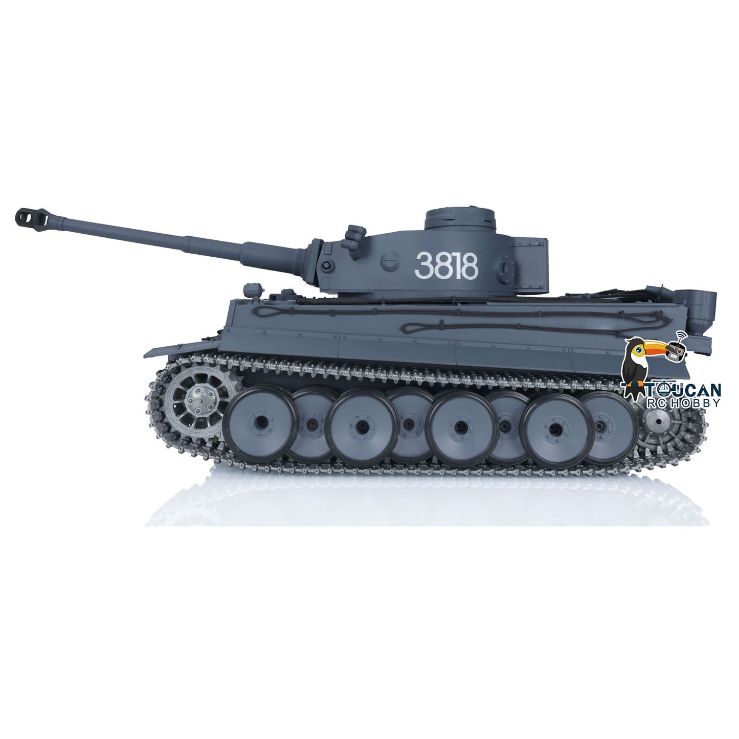 Henglong 1/16 TK7.0 Promotion 3818 Tiger I RTR RC Tank FPV 360 Degrees Turret Barrel Recoil Smoke BB IR Metal Tracks Sprockets Idlers Wheels