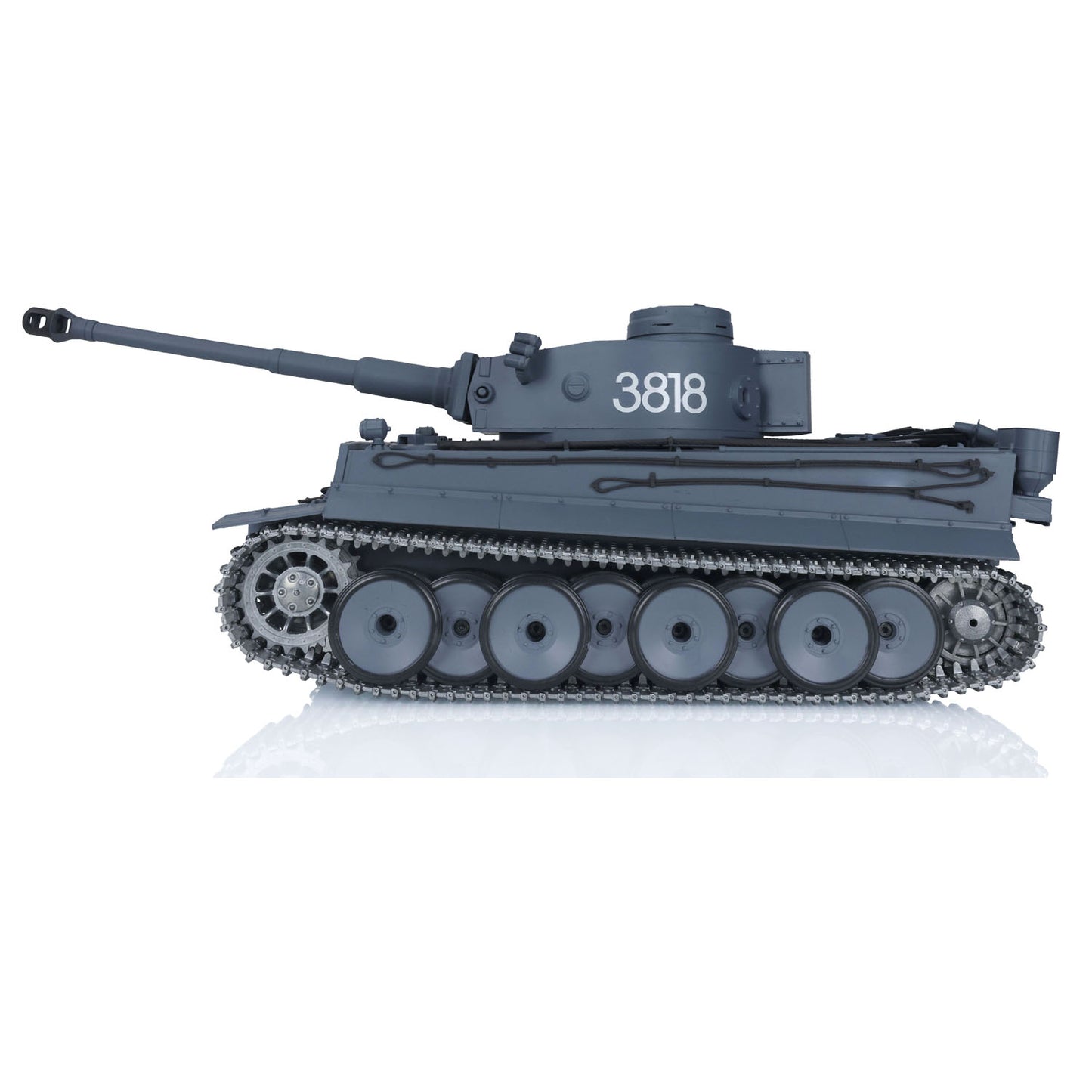 DE Stock 2.4Ghz Henglong 1/16 Scale 7.0 Upgraded 3818 German Tiger I RTR RC Tank BB IR Smoke Metal Drive Idler Wheels Tracks Gearbox