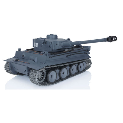 7.0 Henglong 1/16 Upgraded Metal German Tiger I 3818 RTR RC Tank Barrel Recoil BB IR Sounds Lights Smoke Metal Tracks Drive Idler Wheels