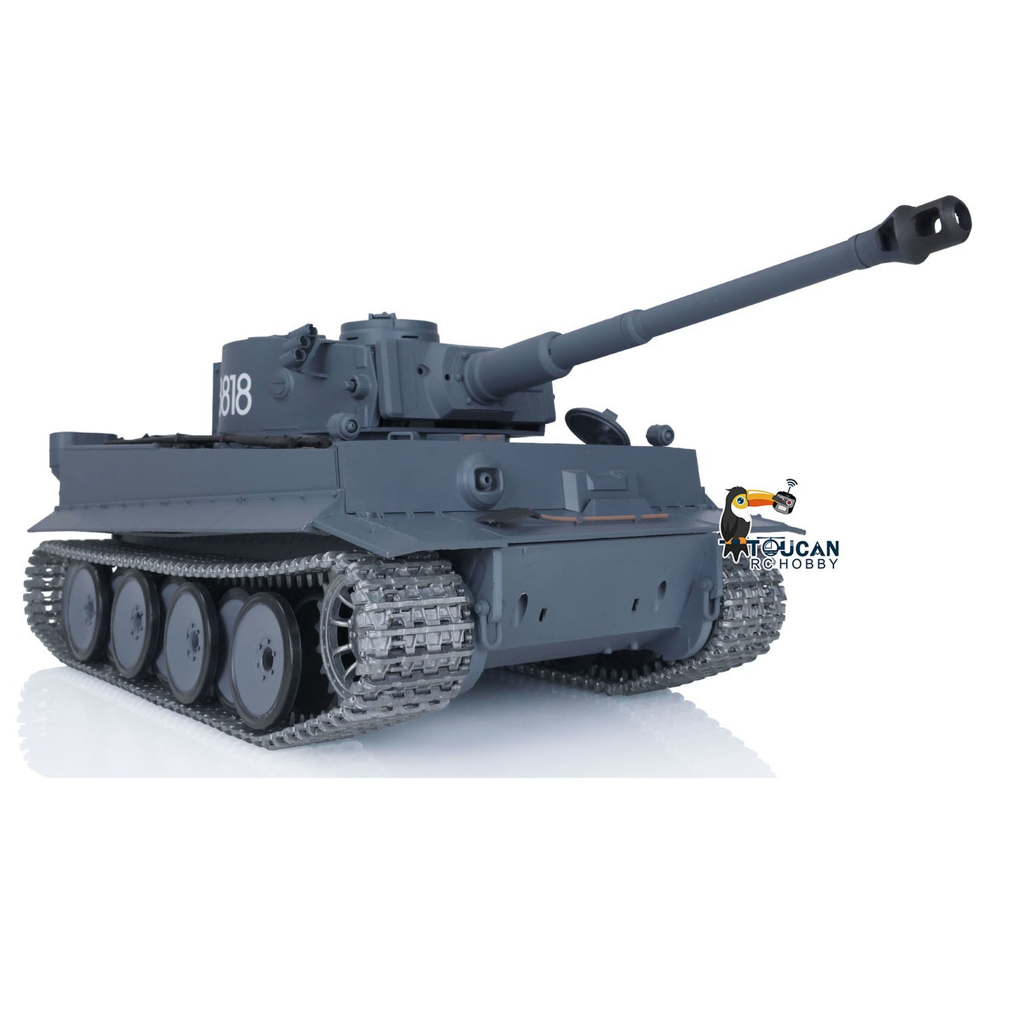 Henglong 1/16 RC Tank 3818 7.0 Tiger I Upgraded Assembled Metal Tracks Sprocket 360 Degree Turret Infrared Combating System Idle Smoke BB Unit Vehicle