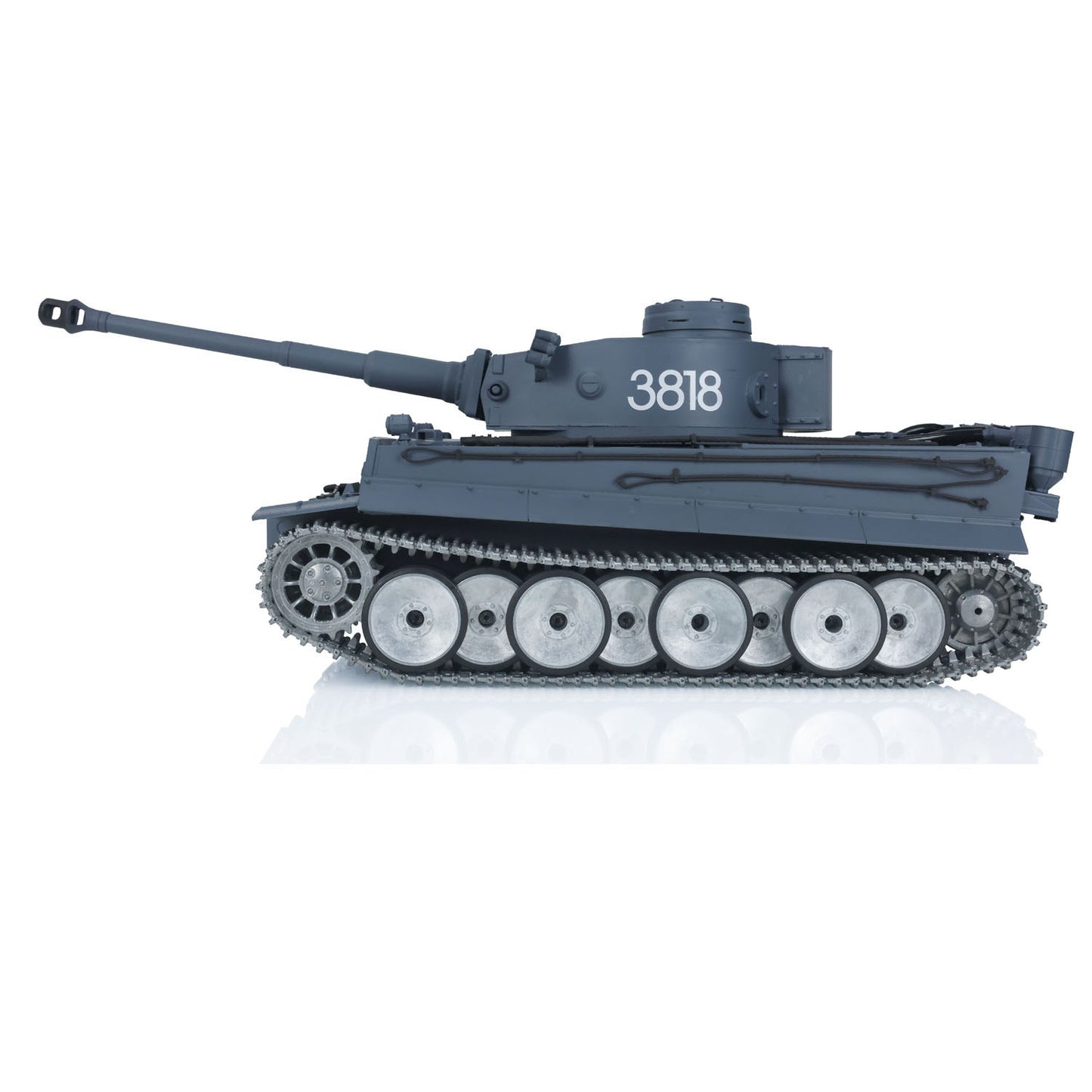 1/16 7.0 Plastic Henglong Tiger I 3818 RC Tank FPV BB IR 360 Degree Turret Metal Barrel Recoil Steel Gearbox Smoke Manual Spray Collection Model