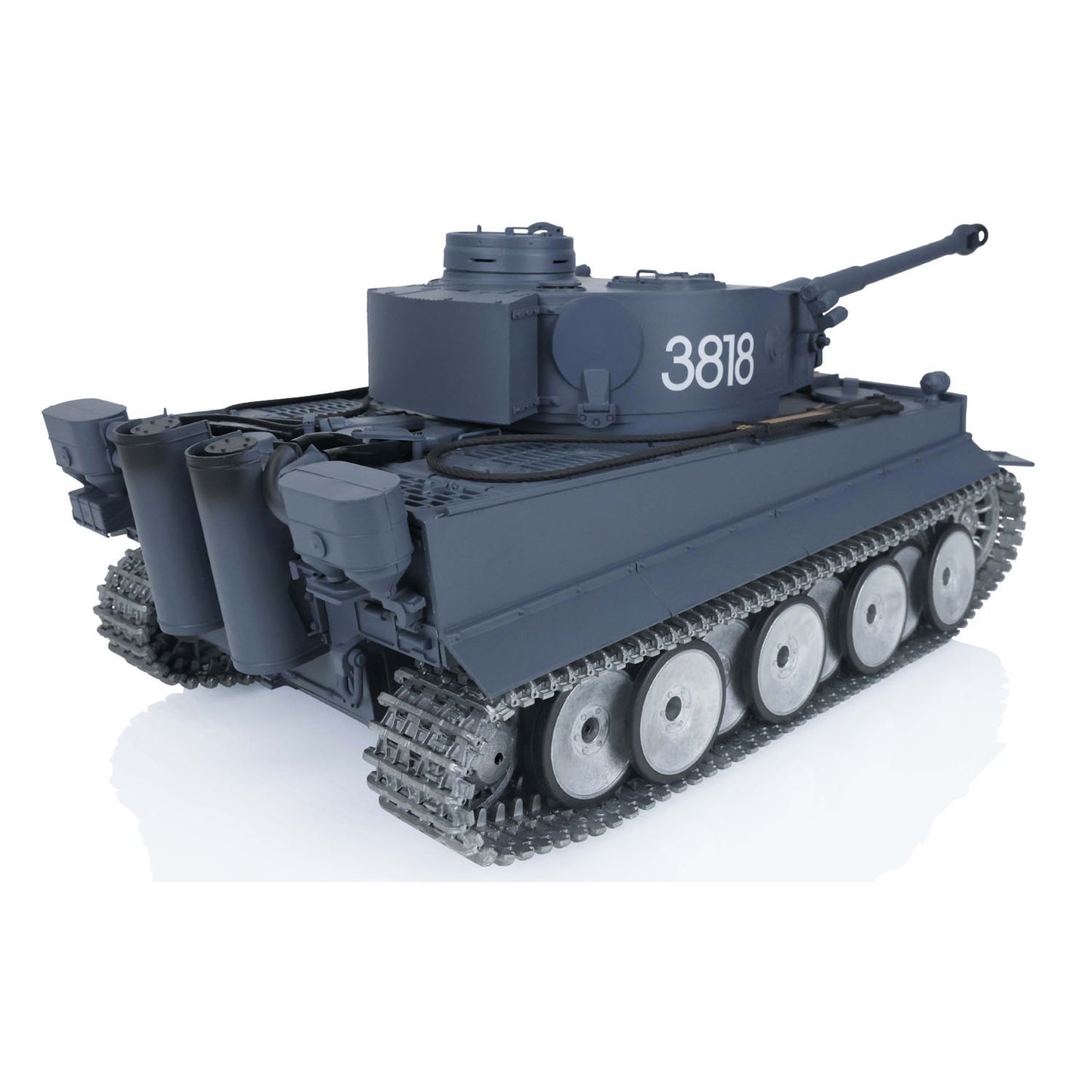 1/16 7.0 Plastic Henglong Tiger I 3818 RC Tank FPV BB IR 360 Degree Turret Metal Barrel Recoil Steel Gearbox Smoke Manual Spray Collection Model