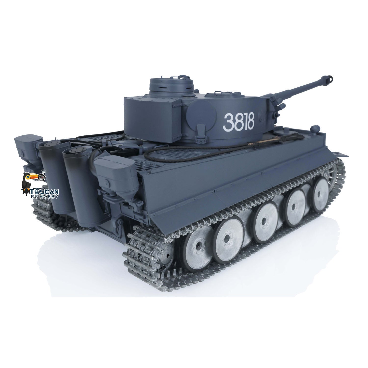 Henglong 1/16 TK7.0 German Tiger I RTR RC Tank 3818 with Metal Tracks Sprockets Idlers Road Wheels