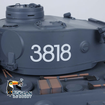 Henglong 1/16 TK7.0 3818 Tiger I RTR RC Tank with FPV 360 Degrees Turret Barrel Recoil Smoke Metal Tracks Sprockets Idlers Road Wheels