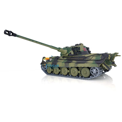 1/16 7.0 Henglong Upgraded Barrel Recoil King Tiger RC Tank 3888A 360 Degree Turret Barrel Recoil Metal Tracks Sprocket Wheels Infrared Combating System