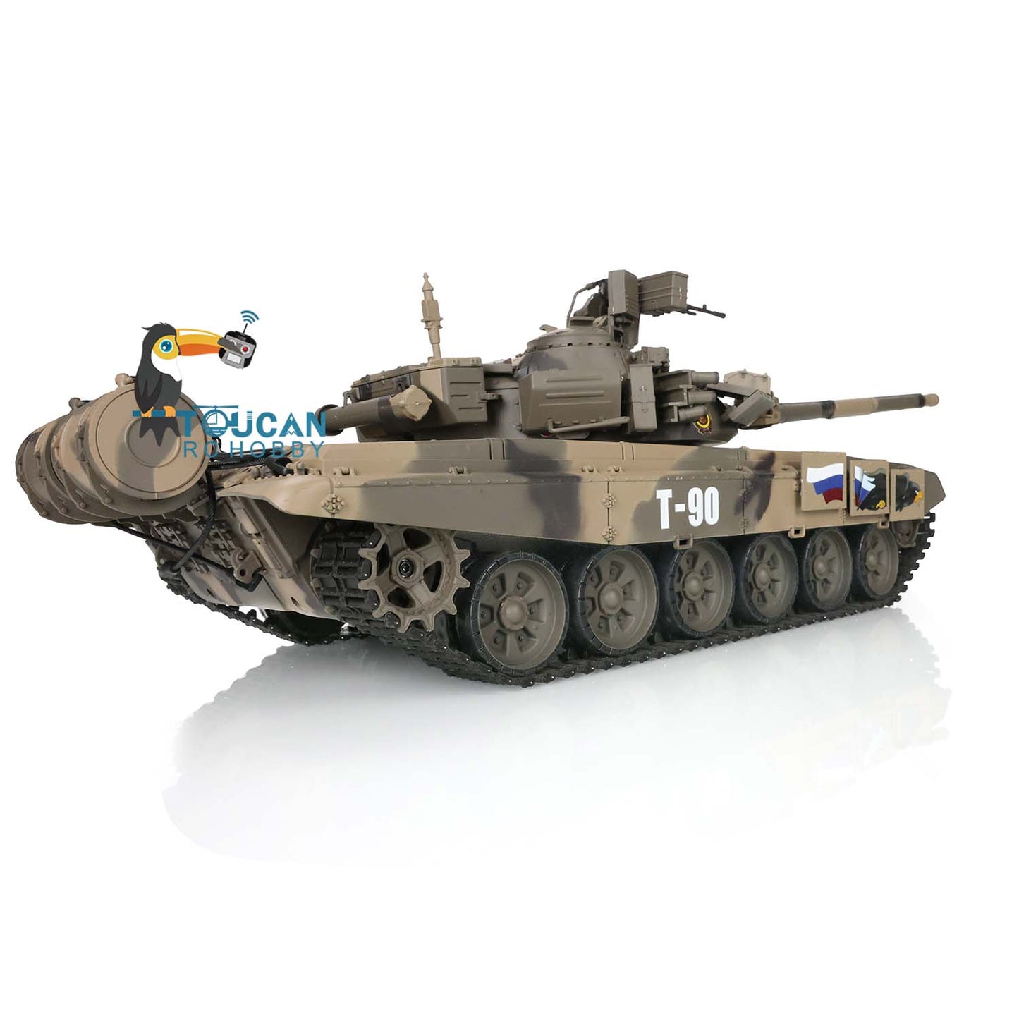 Henglong TK7.0 1/16 Plastic Russion T90 RTR RC Tank 3938 FPV 360 Degrees Turret BB IR Smoke Sounds Lights Metal Steel Driving Gearbox