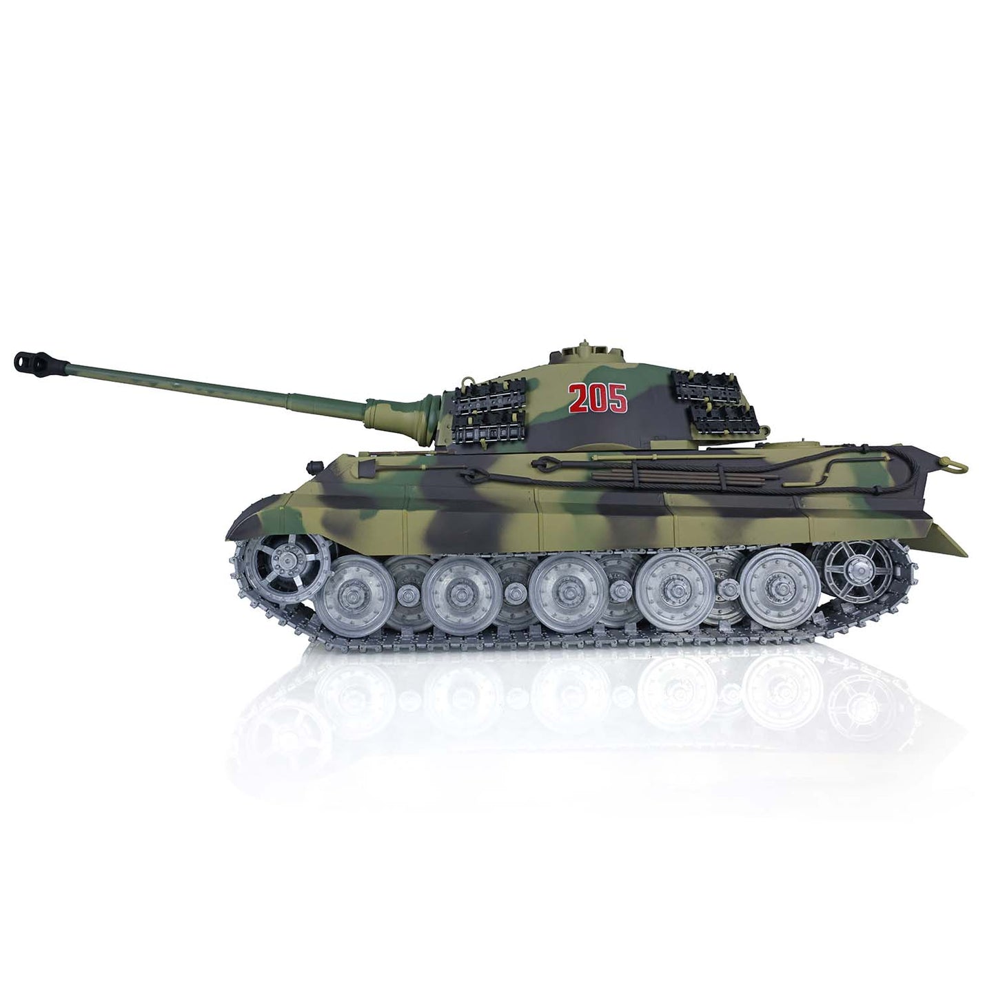 US Stock Henglong 1/16 7.0 King Tiger 3888A RTR RC Tank 360 Degree Turret Barrel Recoil IR BB Smoke Metal Drive Idler Road Wheels Tracks Gearbox