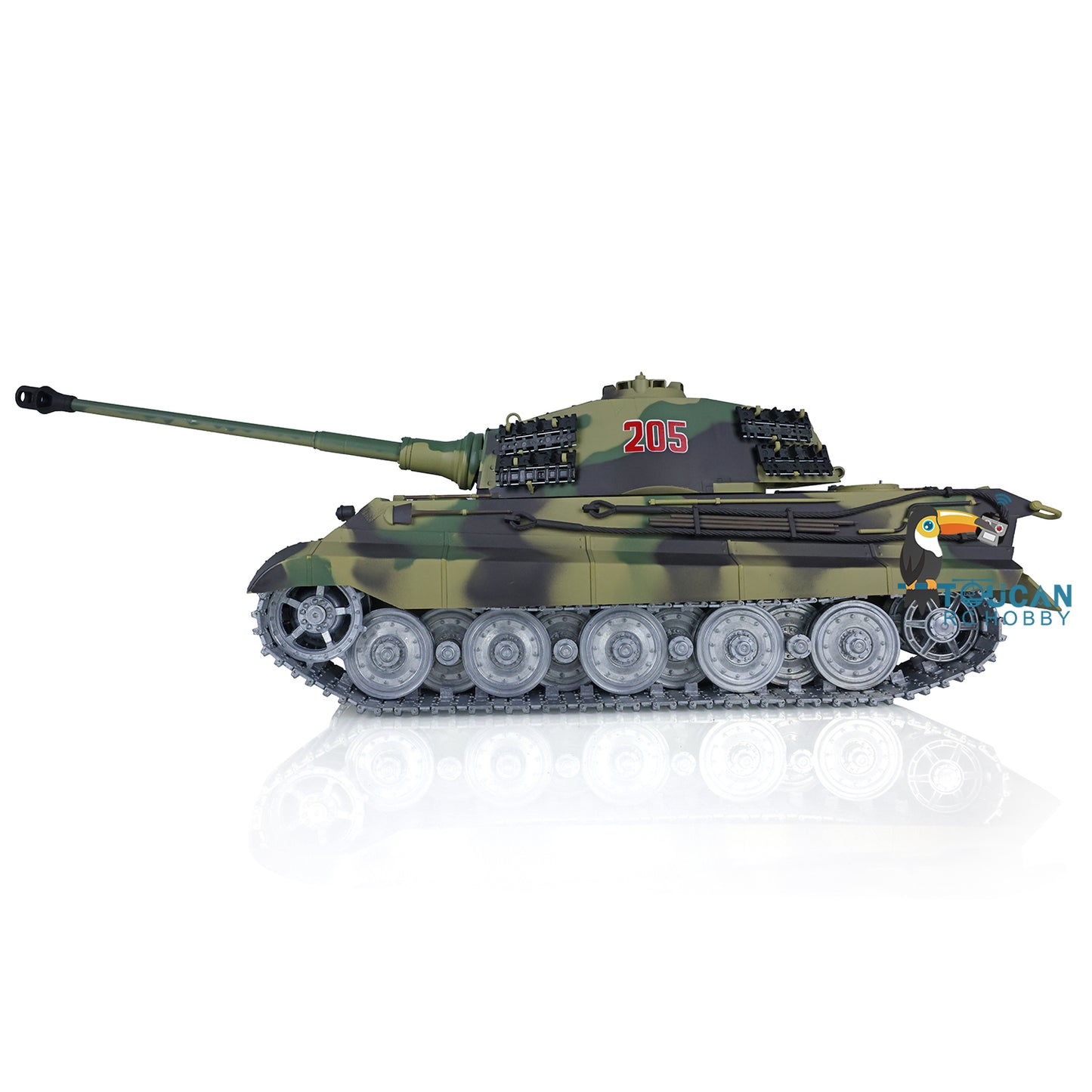 US Stock Henglong 1/16 7.0 Customized RC Tank King Tiger 3888A Idle Smoke 360 Degree Turret Barrel Recoil Infrared Combat BB Metal Wheel Tracks Gearbox