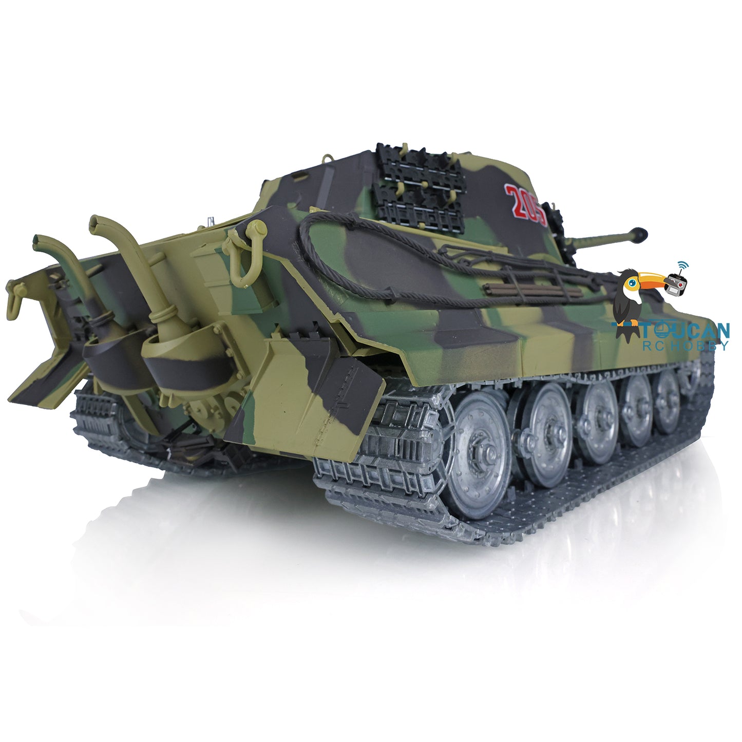 US Stock Henglong 1/16 7.0 Customized RC Tank King Tiger 3888A Idle Smoke 360 Degree Turret Barrel Recoil Infrared Combat BB Metal Wheel Tracks Gearbox