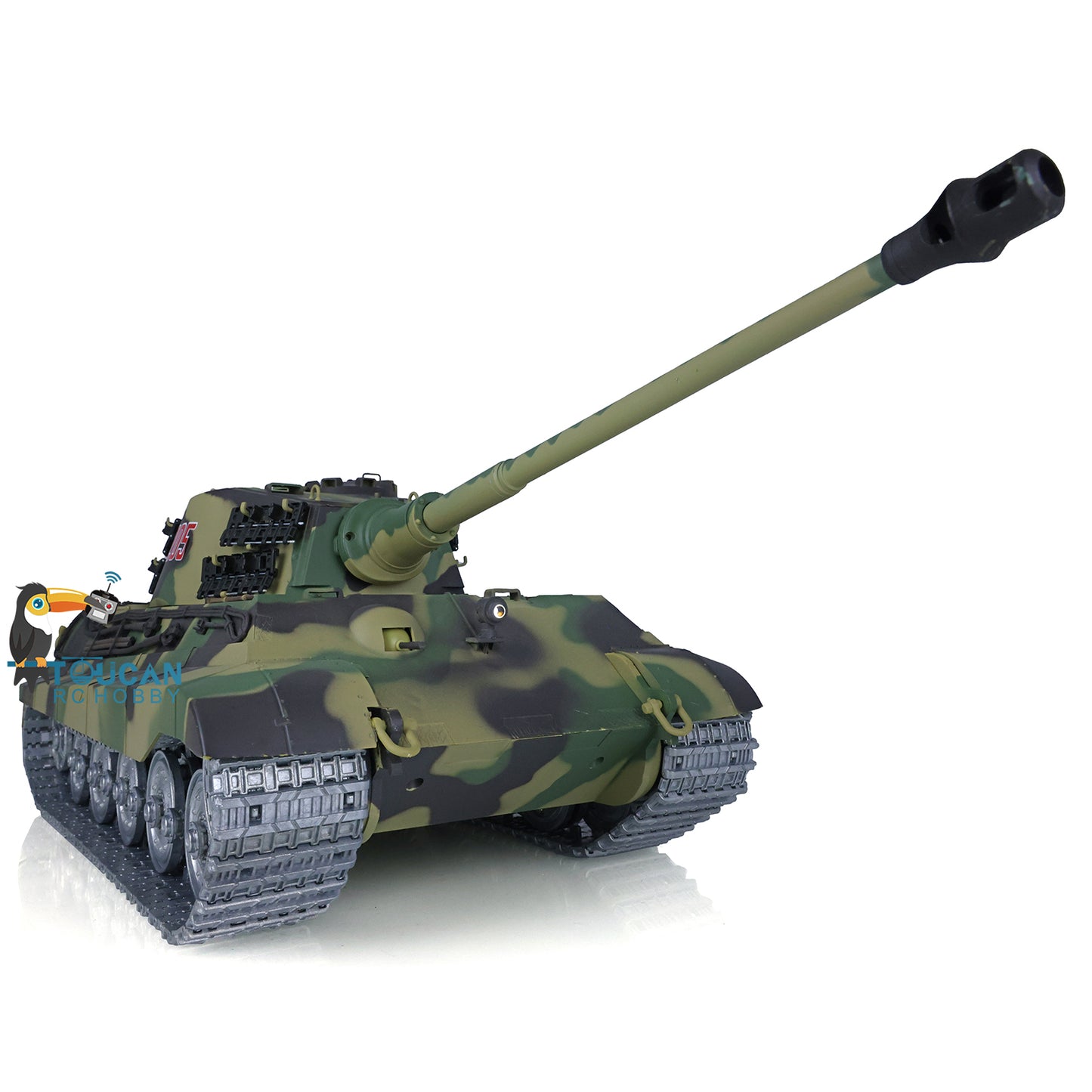 Henglong 1/16 7.0 Customized 3888A King TigerRC Tank  Barrel Recoil BB IR Smoke Metal Tracks Wheels 360 Degree Turret Sound Lights