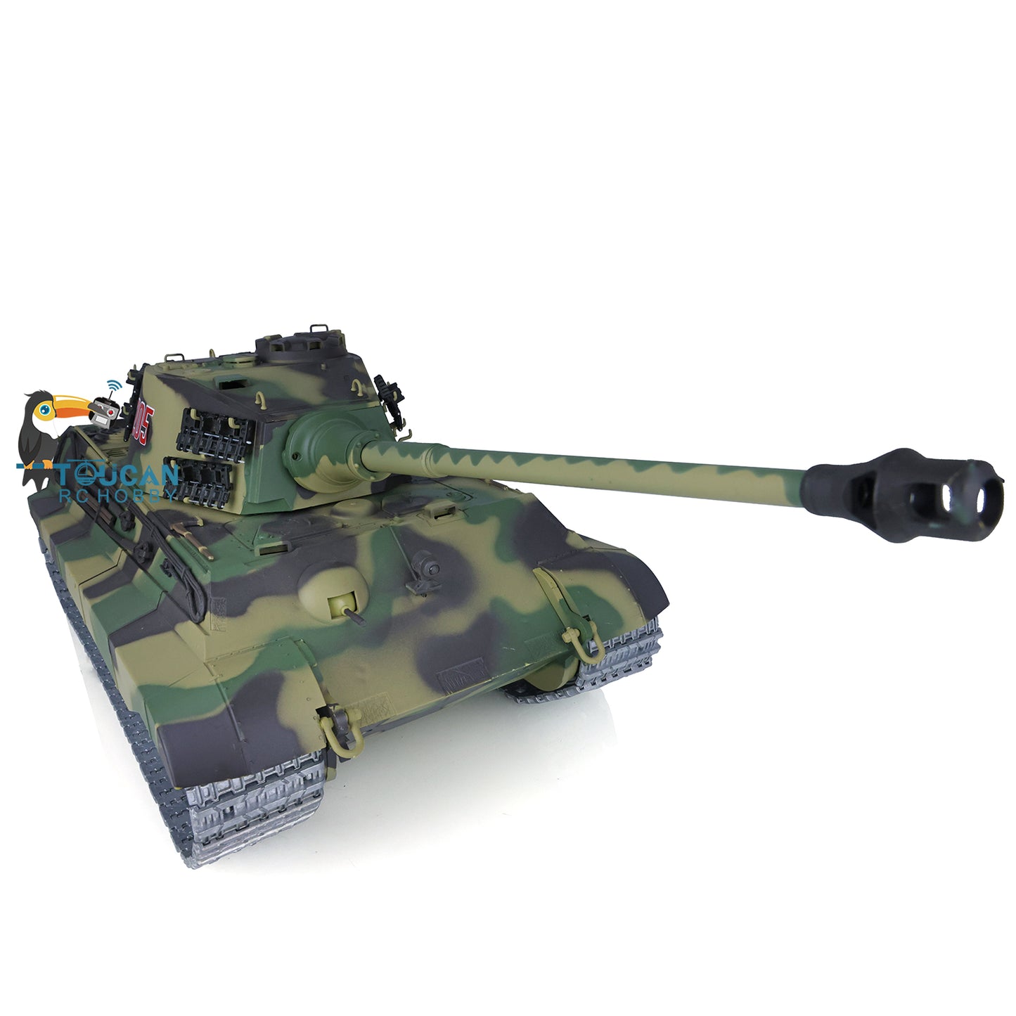Fast Free Shipping for EU Henglong 1/16 7.0 Customized King Tiger Remote Control Tank 3888A Metal Wheels Barrel Recoil