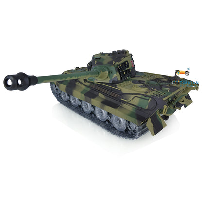 Henglong 1/16 7.0 3888A Customized King Tiger Barrel Recoil RC Tank Metal Tracks Road Wheels Barrel 360 Degree Turret Rotation