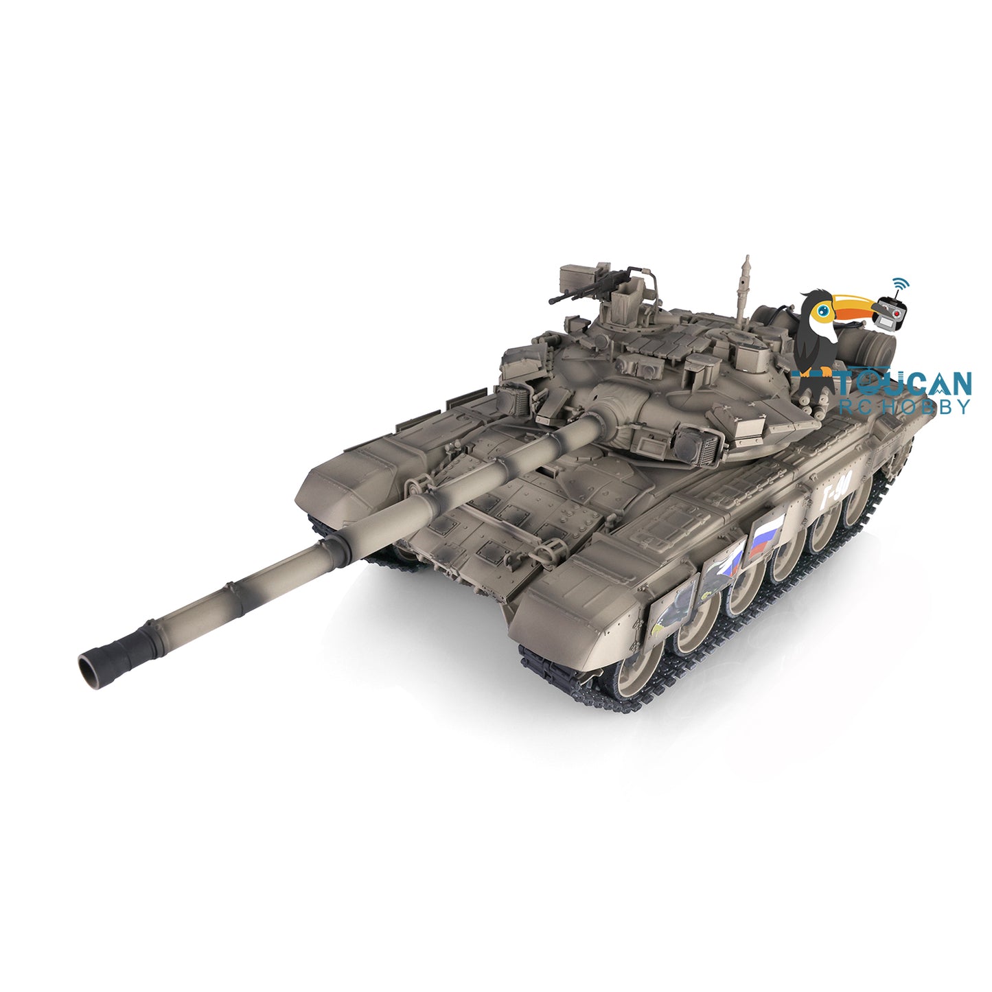 2.4G Henglong 1/16 7.0 Upgraded Metal Ver Russia T90 3938 RTR RC Tank Model BB IR 340 Degree Turret Smoke Metal Drive Idler Wheels