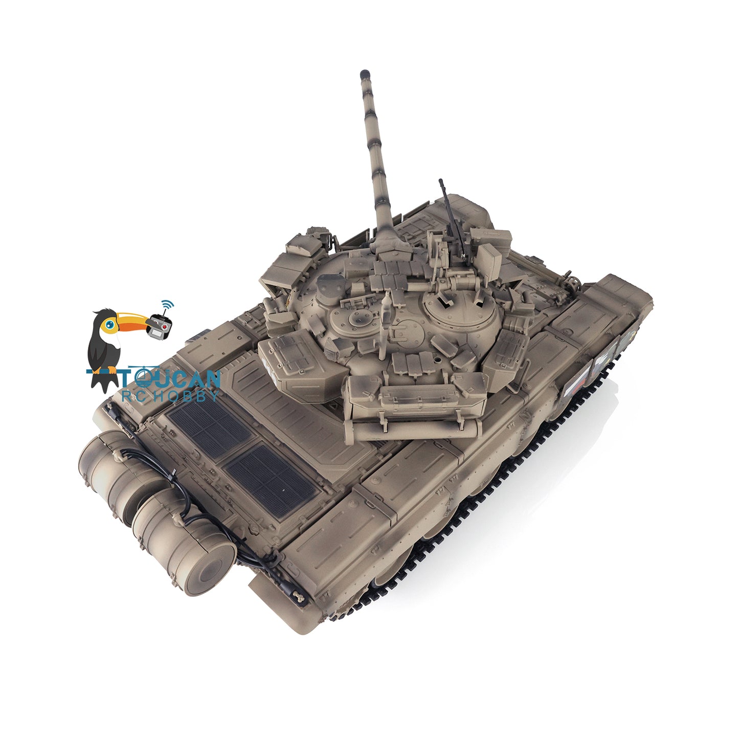 Henglong 1/16 7.0 Customized Russia T90 3938 RTR RC Tank Military Model 360 Degree Turret BB IR Smoke Metal Tracks Road Drive Idler Wheels Gearbox