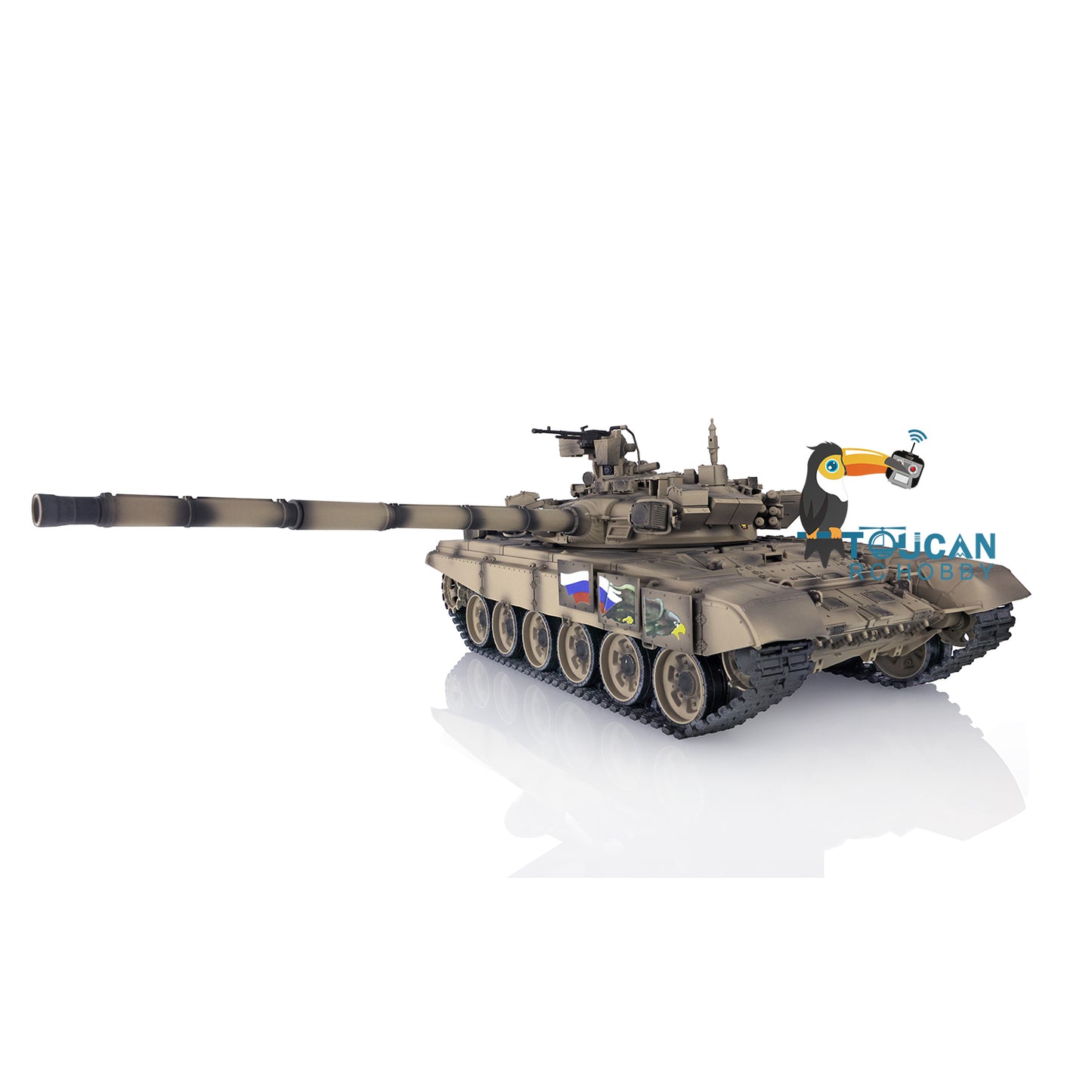 IN Stock 2.4Ghz Henglong 1/16 7.0 Plastic Ver Russia T90 3938 RTR RC Tank Remote Control Military Model BB IR 340 Degree Turret Sound Light