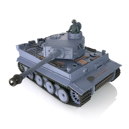 Henglong 1/16 Scale 7.0 Plastic Ver German Tiger I RTR RC Tank 3818 Model Metal Road Wheel Suspension Infrared Combating System Smoking BB Unit