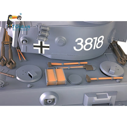 Henglong 1/16 Scale 7.0 Plastic Ver German Tiger I RTR RC Tank 3818 Model Metal Road Wheel Suspension Infrared Combating System Smoking BB Unit