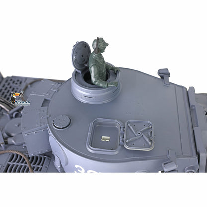 Henglong 1/16 7.0 Plastic Tiger I RC Tank 3818 W/ Metal Steel Gearbox Barrel Recoil 360 Degree Turret Rotation Infrared Combating System