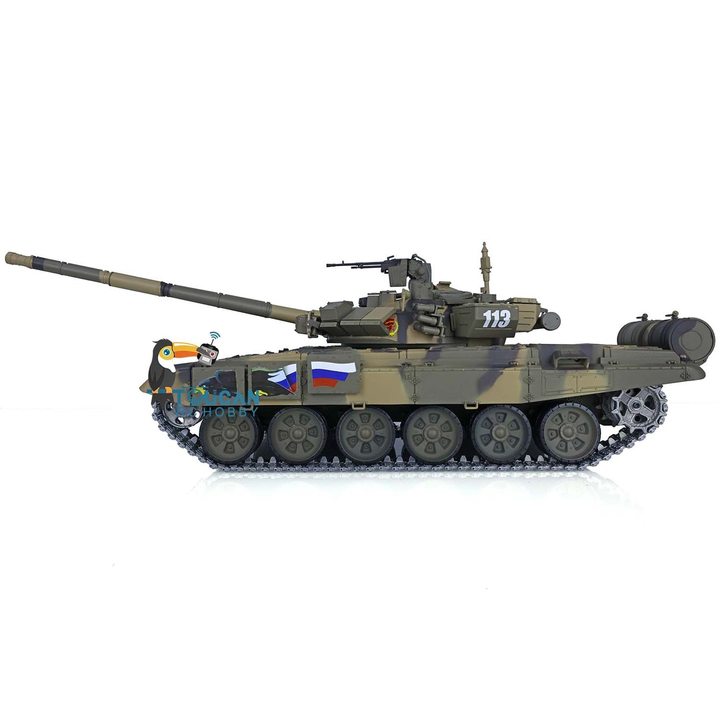 Henglong 1/16 7.0 Upgraded Russia T90 3938 RTR RC Tank Model BB IR 360 Degree Turret Smoke Metal Tracks Gearbox Drive Idler Wheeels