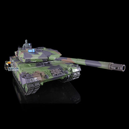 Henglong 1/16 7.0 RC Tank 3889 Green Plastic Leopard2A6 Assembled 360 Degree Turret Rotation BB Unit Infrared Combat Idle Smoke Metal Road Wheel Suspension