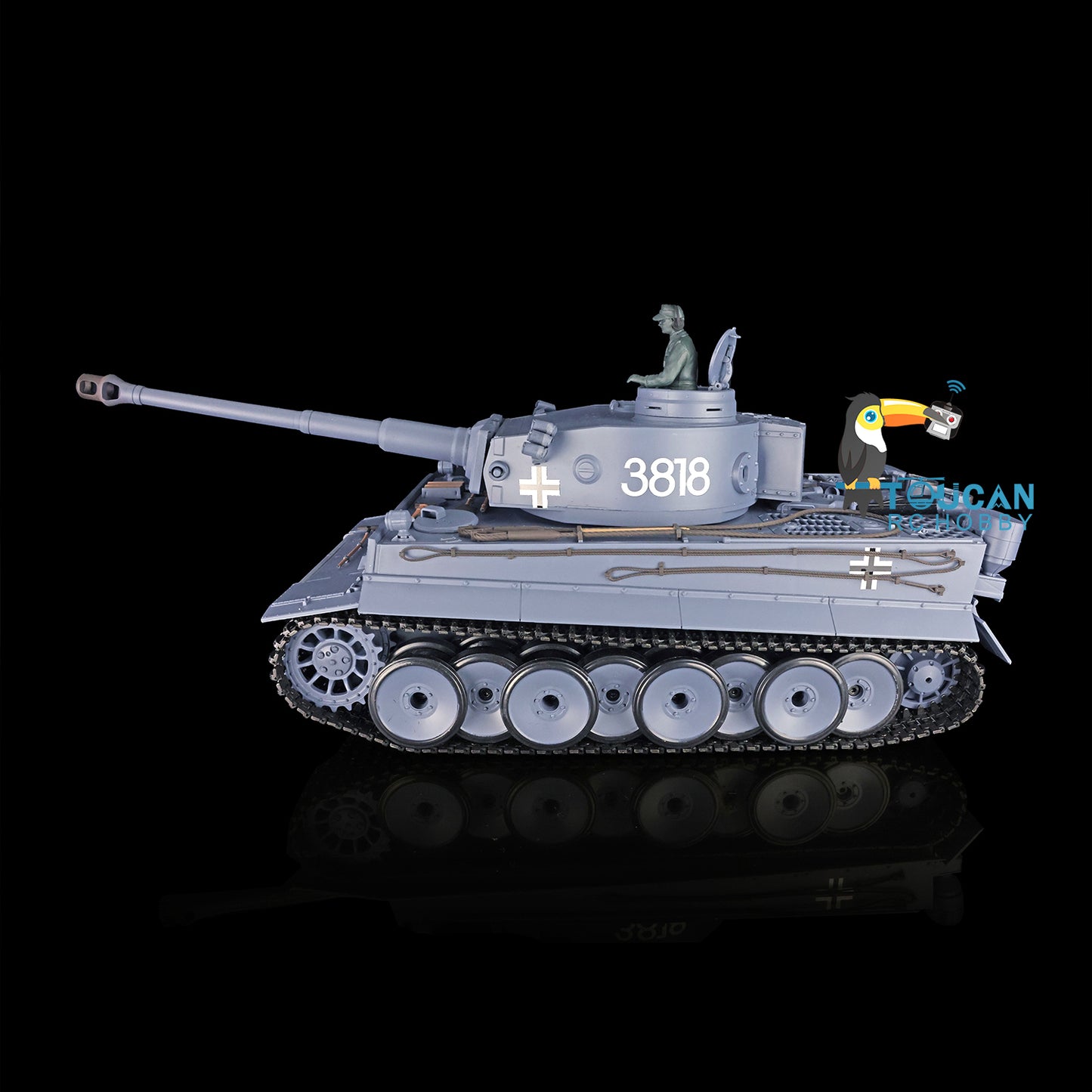 2.4Ghz Henglong 1/16 7.0 Plastic German Tiger I 3818/German Panther V 3819 RTR RC Tank 360 Degree Turret Rotation Infrared Combating System