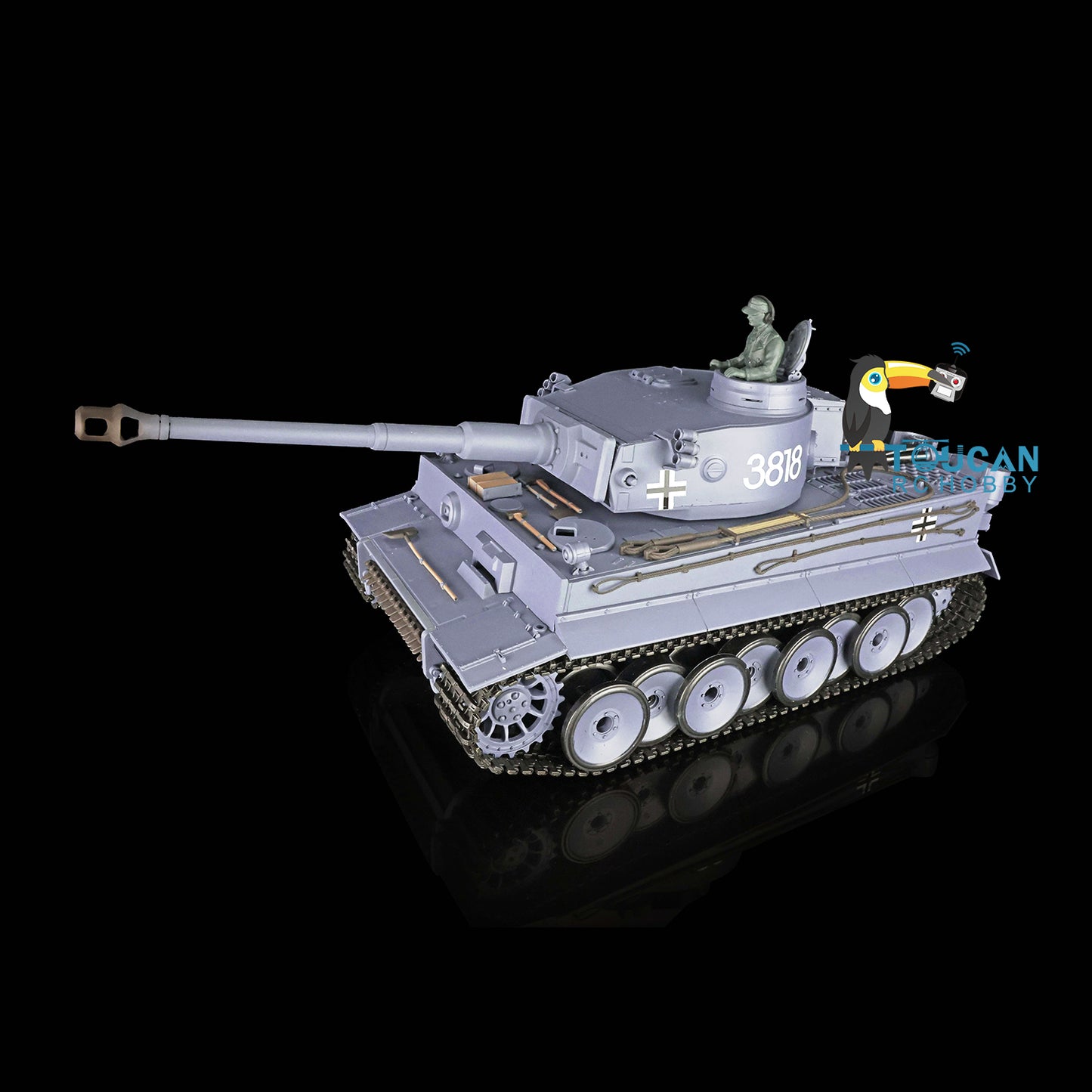 Henglong 1/16 7.0 Plastic Tiger I RTR RC Tank Radio Control Military Vehicle 3818 W Infrared Combating System
