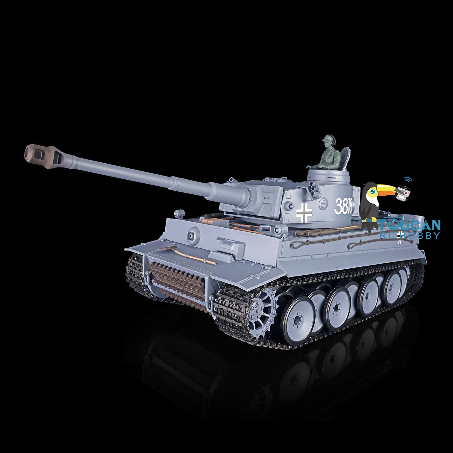 2.4Ghz Henglong 1/16 7.0 Plastic German Tiger I 3818/German Panther V 3819 RTR RC Tank 360 Degree Turret Rotation Infrared Combating System