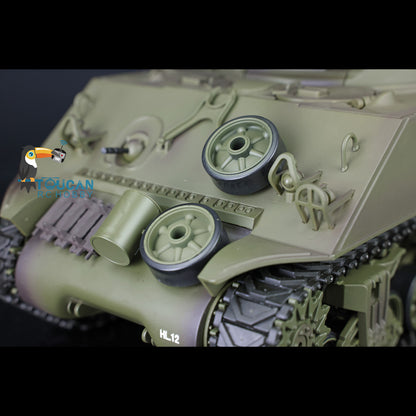 7.0 Henglong 1/16 Plastic RC Tank 3898 M4A3 Sherman Barrel Recoil Lifting Idle Smoke 360 Degree Turret Infrared Combat System BB Shooting Vehicle